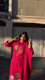 Abeer Pink Embroidered Suit Set - Image 2