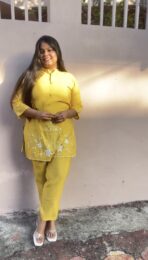 IRA Embroidered Yellow Co-Ord Set - Image 4