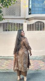 KIFAYAT Embroidered Brown Suit Set - Image 2