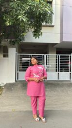 NIYATI Pink Embroidered Co-Ord Set