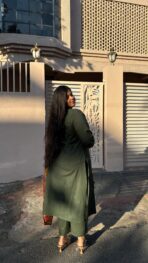 Ruhani Forest Green Printed Suit Set - Image 2