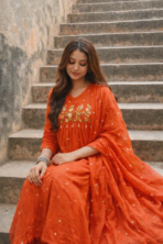 Aarzoo Embroidered Anarkali Suit Set with Dupatta