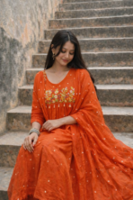 Aarzoo Embroidered Anarkali Suit Set with Dupatta - Image 4