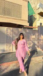 Haya Blush Pink Embroidered Co-Ord Set - Image 3