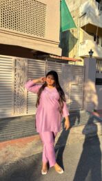 Haya Blush Pink Embroidered Co-Ord Set - Image 4