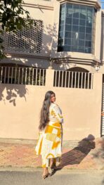 Zareen White & Mustard Printed Co-Ord Set - Image 3