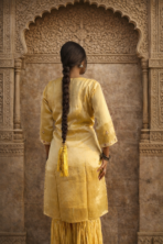 Gulbahar Mustard Embroidered Kurta Sharara Set - Image 2