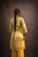 Gulbahar Mustard Embroidered Kurta Sharara Set - Image 4