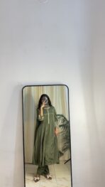 Zarmina Olive Green Anarkali Kurta Set - Image 2