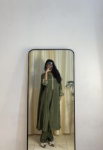 Zarmina Olive Green Anarkali Kurta Set - Image 6