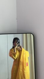 Saanjh Bright Yellow Festive Kurta with Dupatta - Image 2