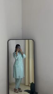 Ziya Powder Blue Embroidered Kurta Set - Image 2