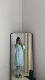 Ziya Powder Blue Embroidered Kurta Set