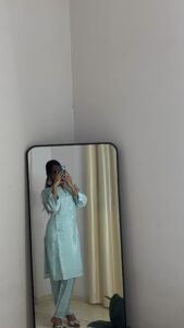 Ziya Powder Blue Embroidered Kurta Set - Image 4