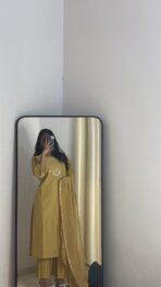 Sunehri Golden Mustard Straight Kurta Set - Image 5