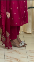 Mahira Crimson Ethnic Motif Printed Kurta with Matching Dupatta - Image 2