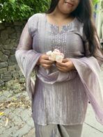 Ivory Mist Zari Kurta Set - Image 9